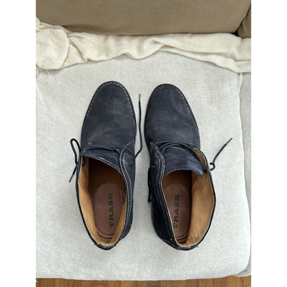 Trask Navy Blue Suede Leather Brady Lace Up Chukka Boot Vibram Sole Men’s 11 - Picture 4 of 11